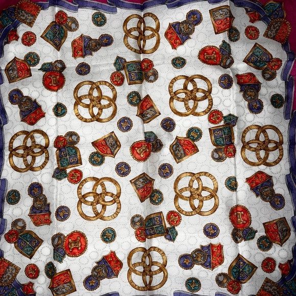 Celine Chain Cotton Handkerchief Scarf 18x18 - Picture 2 of 3